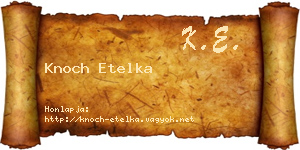 Knoch Etelka névjegykártya